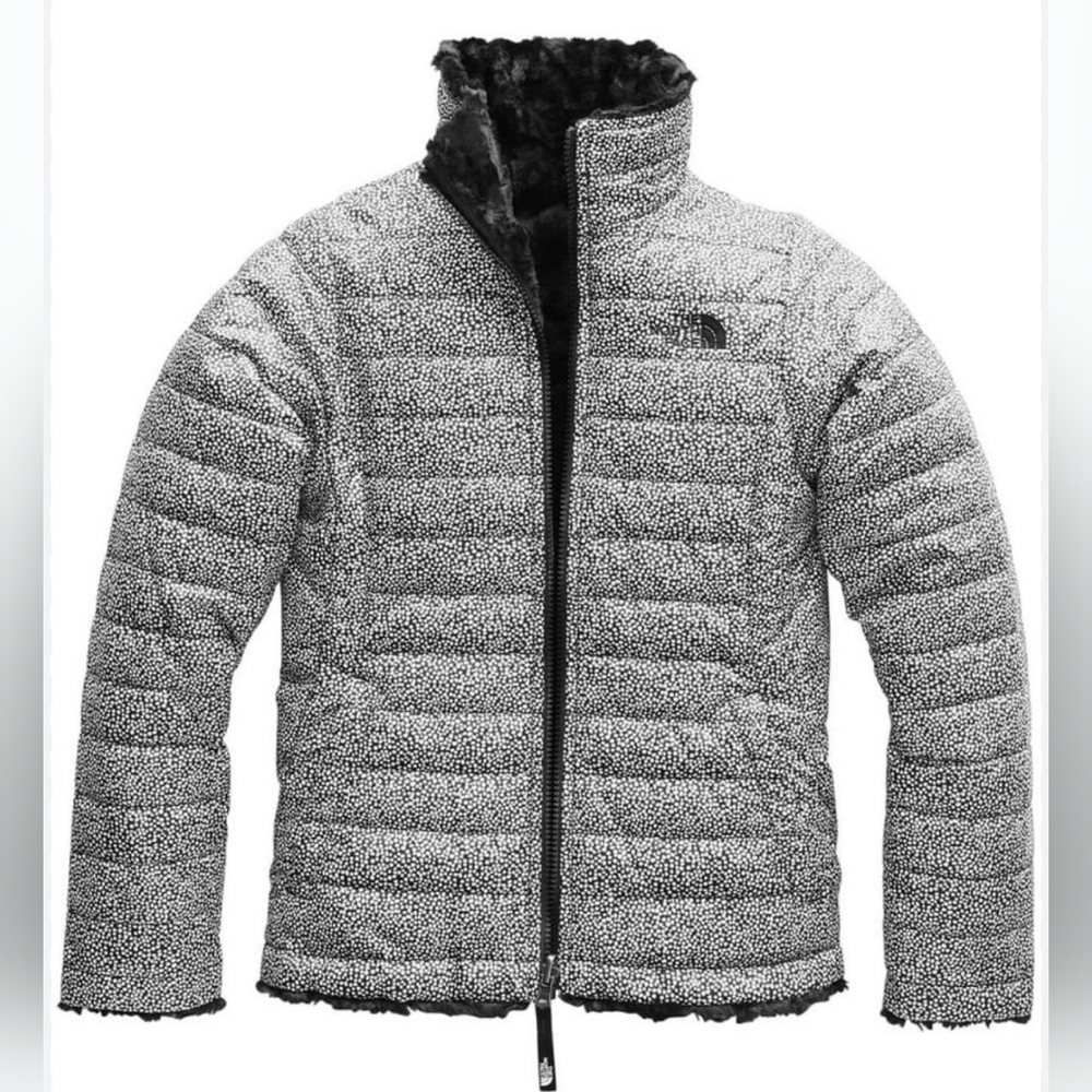 The North Face Girls Reversible Mossbud Swirl Coat Sz XL 18 Black